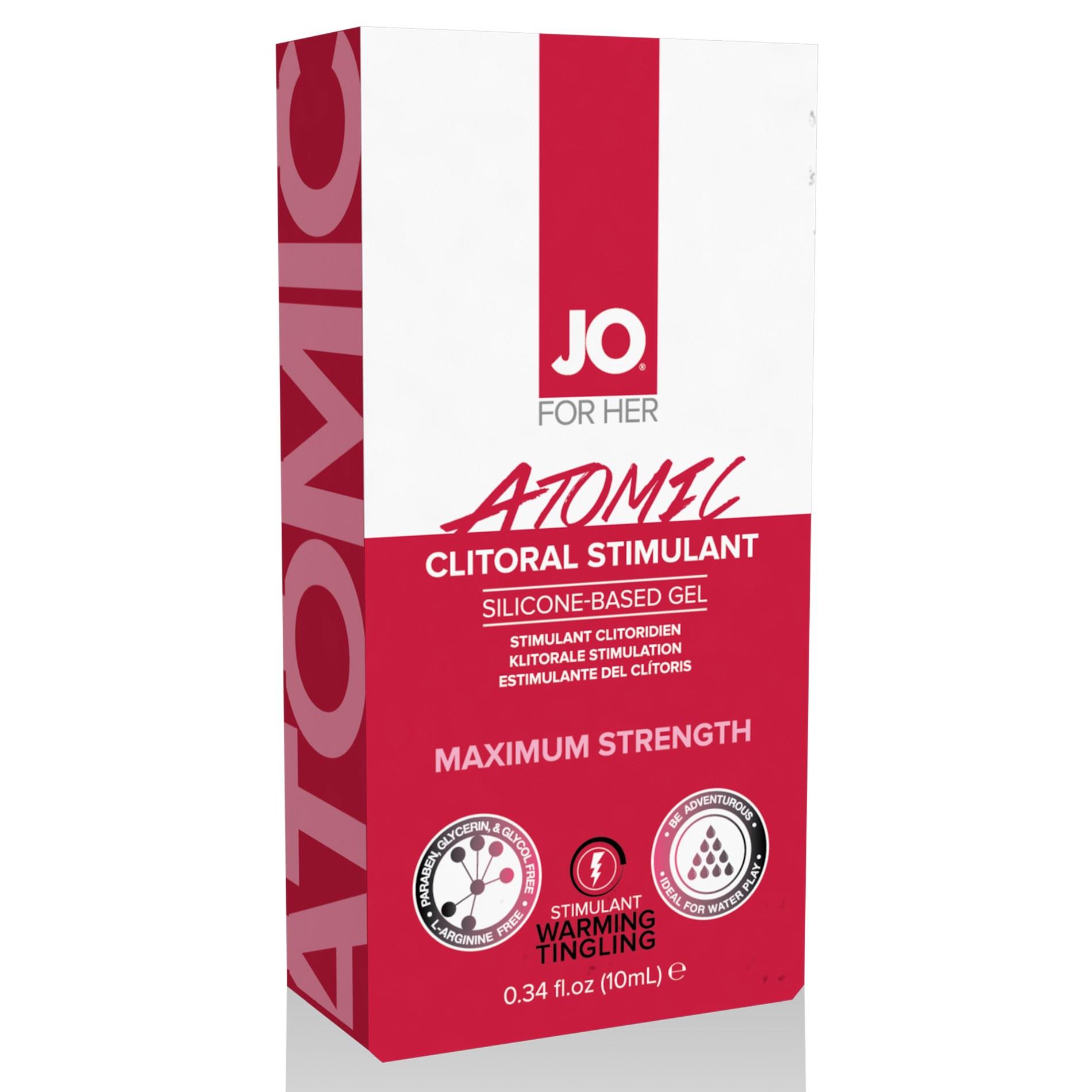 Żel stymulujący na klitoris JO For Her Atomic – rozgrzewający, 10 ml — zdjęcie 1