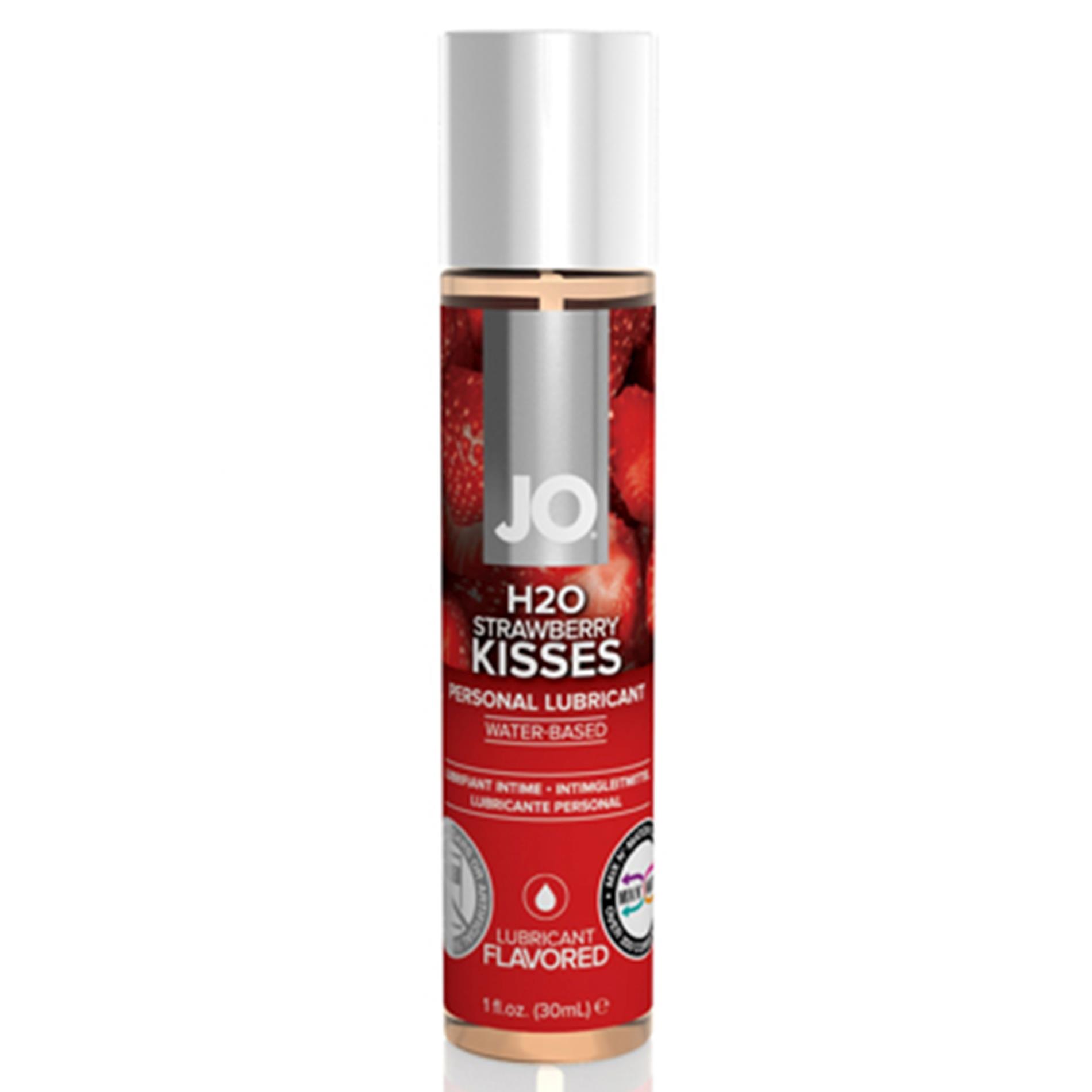 Żel nawilżający JO H2O Strawberry Kisses – truskawka, 30 ml — zdjęcie 1