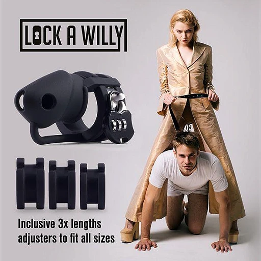 Klatka na penisa Lock-a-Willy – silikonowa, z zamkiem szyfrowym — zdjęcie 3
