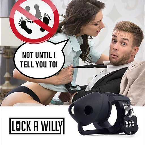 Klatka na penisa Lock-a-Willy – silikonowa, z zamkiem szyfrowym — zdjęcie 5