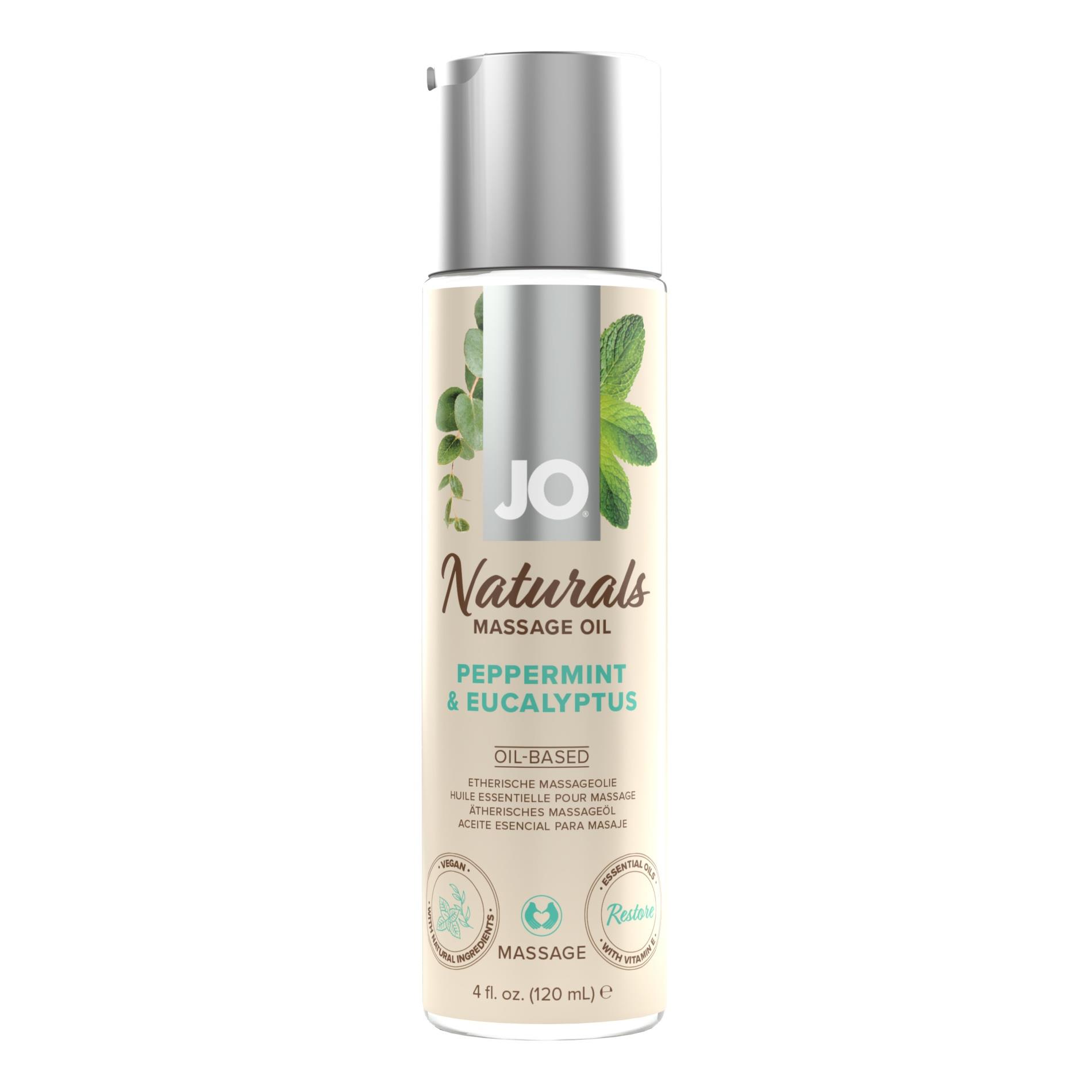 Olejek do masażu JO Naturals mięta i eukaliptus – wegański, 120 ml — zdjęcie 1