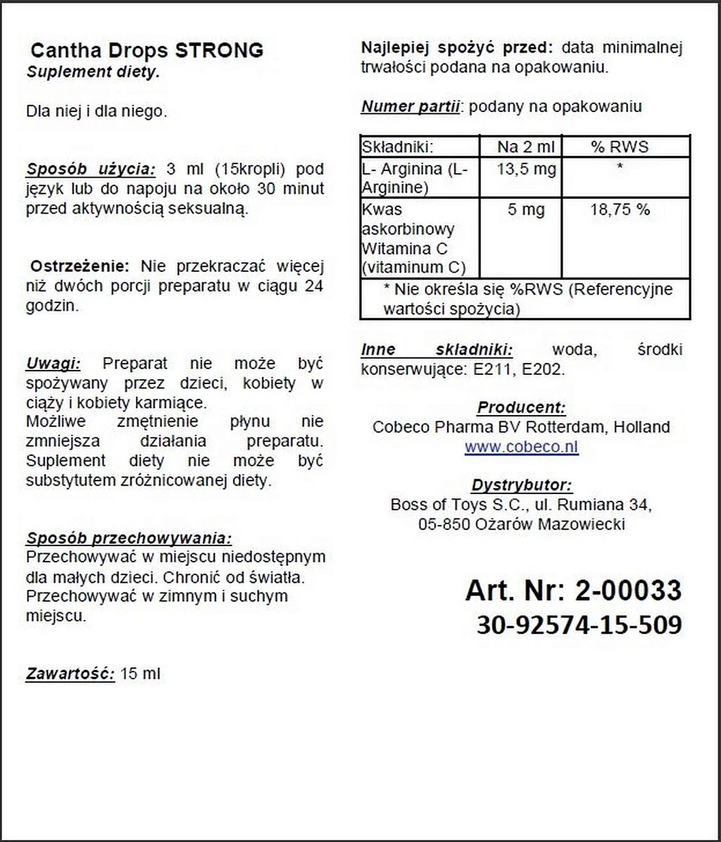 Suplement diety Cantha Drops Strong - wspomaganie libido — zdjęcie 3