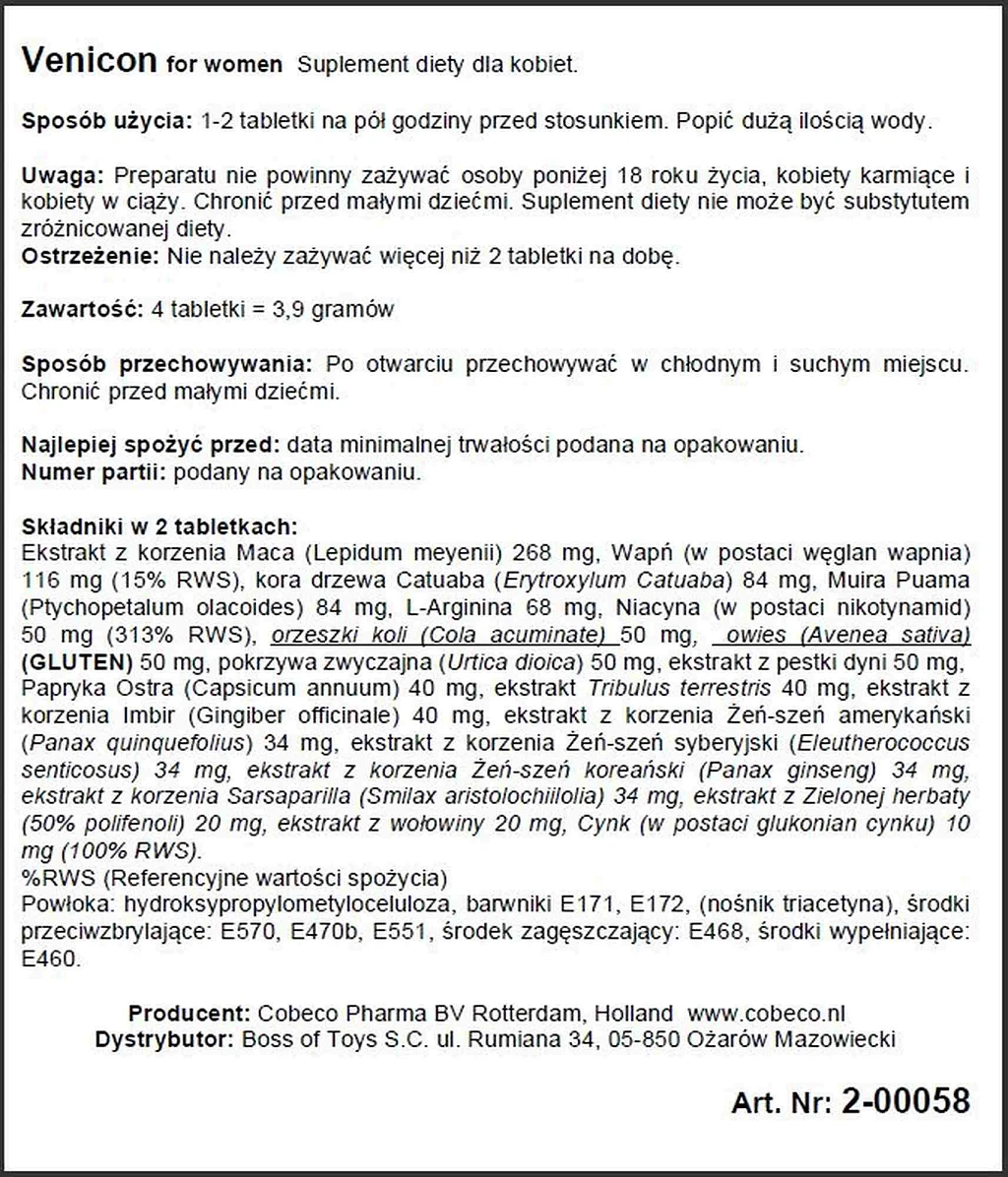 Suplement diety Venicon for Women - wspomaganie — zdjęcie 2
