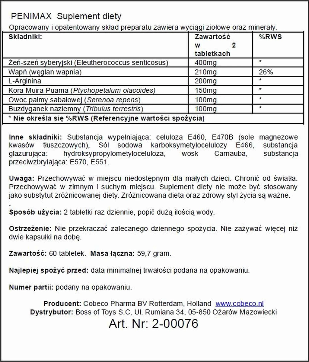 Suplement diety Penimax - powiększenie i erekcja — zdjęcie 2