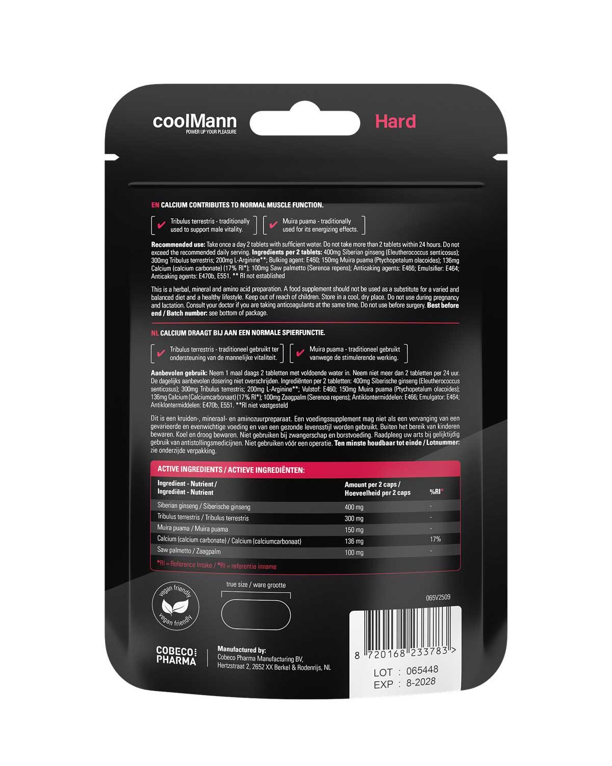 Suplement diety Cobeco CoolMann Hard – tribulus, muira puama — zdjęcie 5