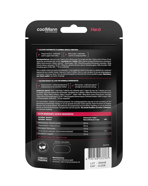 Suplement diety Cobeco CoolMann Hard – tribulus, muira puama — zdjęcie 5