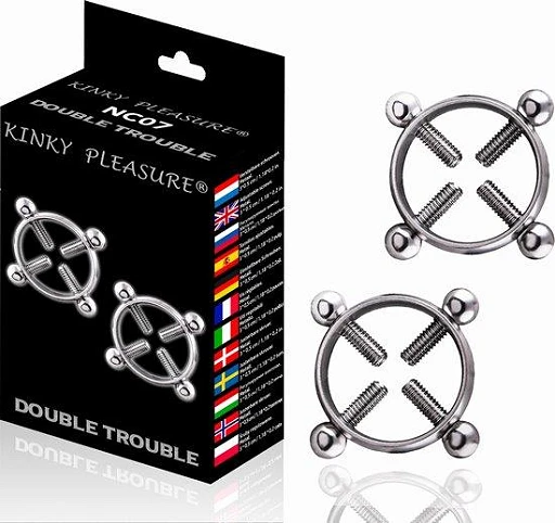Obejmy na sutki Double Trouble – regulowane, stal nierdzewna