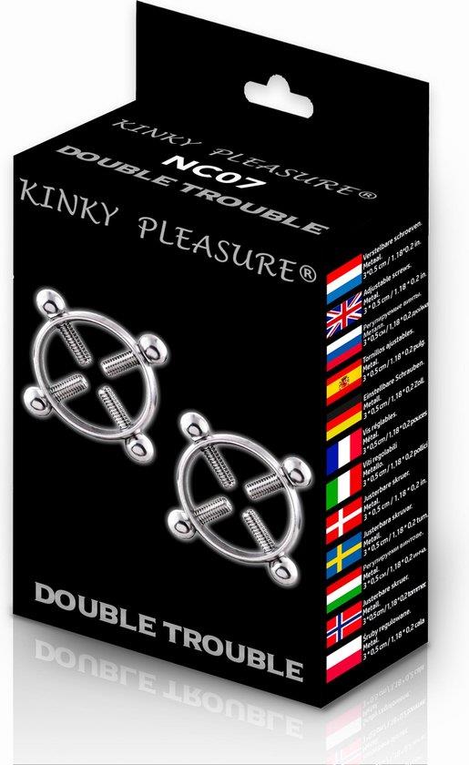 Obejmy na sutki Double Trouble – regulowane, stal nierdzewna — zdjęcie 3