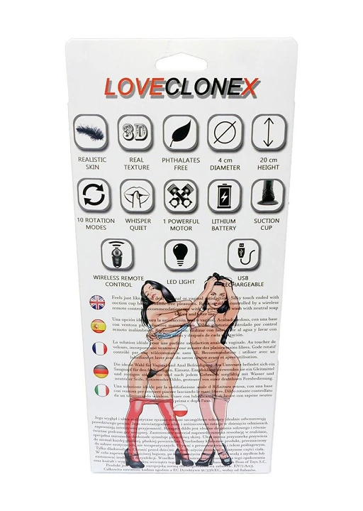Wibrator Apollo LoveCloneX – 20 cm, rotacyjny, z pilotem — zdjęcie 9