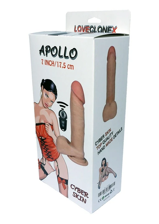 Wibrator Apollo LoveCloneX – 20 cm, rotacyjny, z pilotem — zdjęcie 10