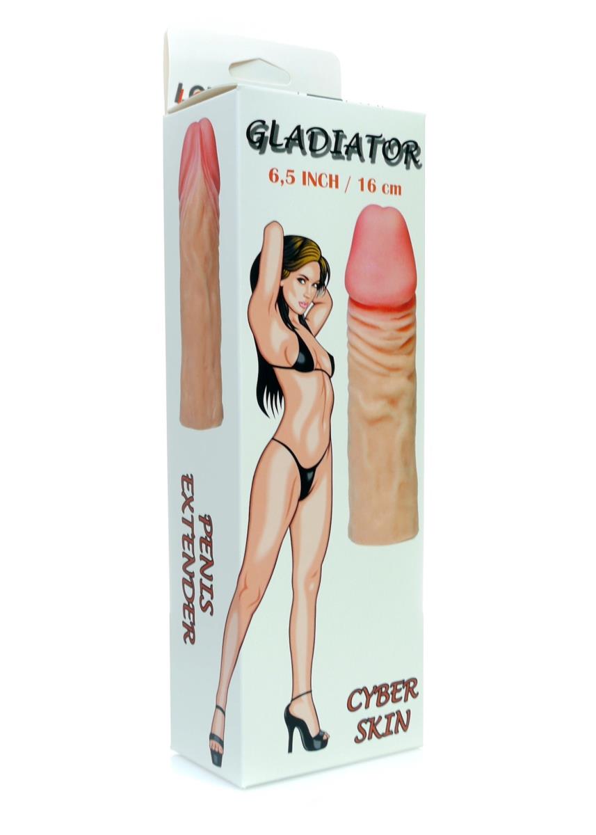 Nakładka na penisa Gladiator – cyberskóra, 16 cm — zdjęcie 5