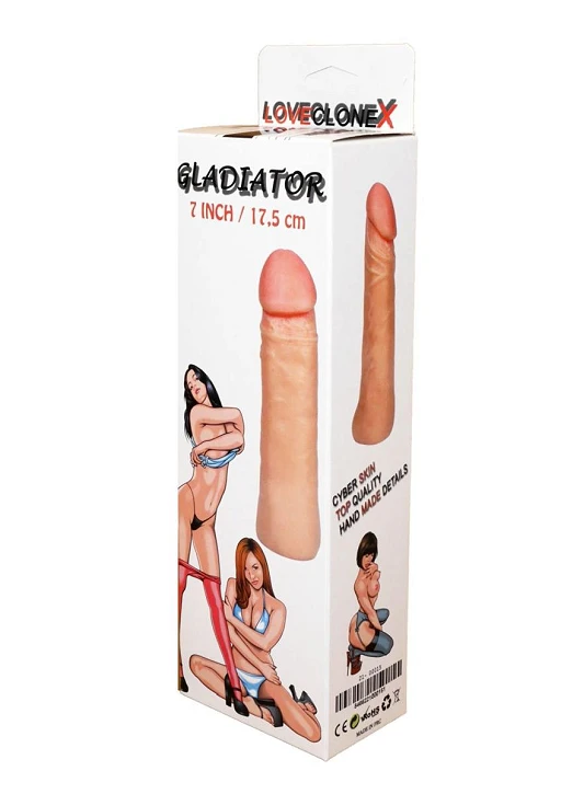 "Nakładka na penisa Gladiator - cyberskóra, 17,5 cm" — zdjęcie 7