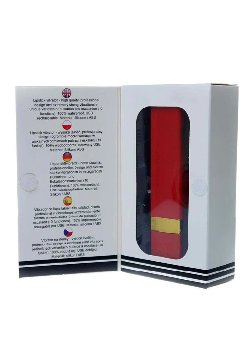 Mini wibrator Lipstick Vibrator – czerwony, 10 trybów — zdjęcie 6