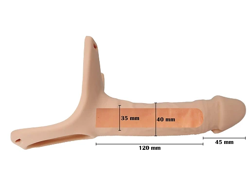 Proteza strap-on Super Hero - silikon, wydłuża o 4,5 cm — zdjęcie 8