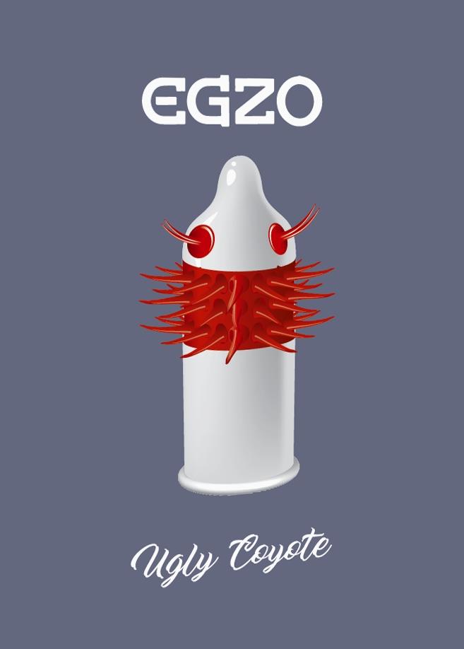 Prezerwatywy Egzo Ugly Coyote - wypustki dla przyjemności — zdjęcie 2