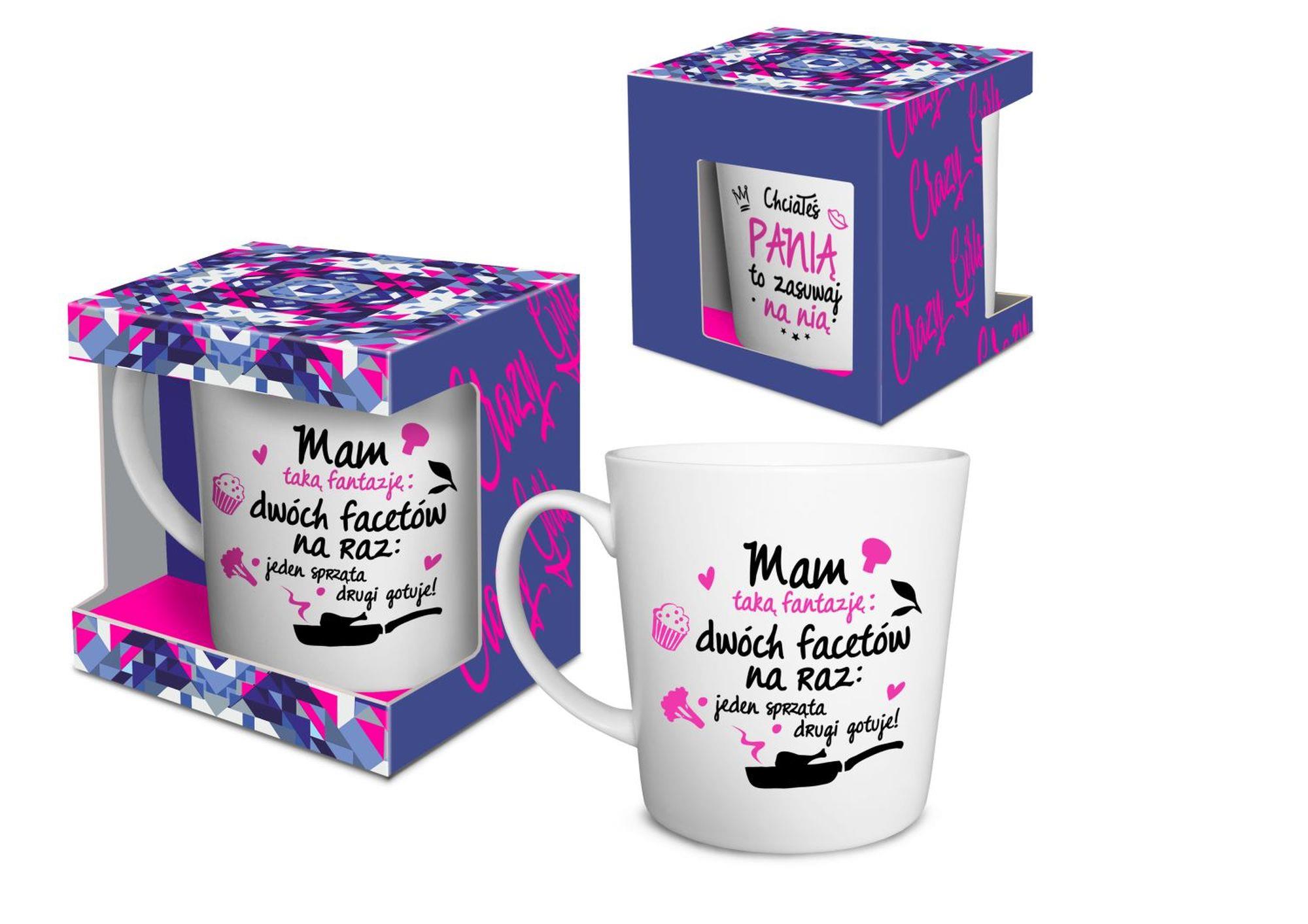 Kubek matowy NBC 480 ml – „Mam fantazję: dwóch na raz…” — zdjęcie 1