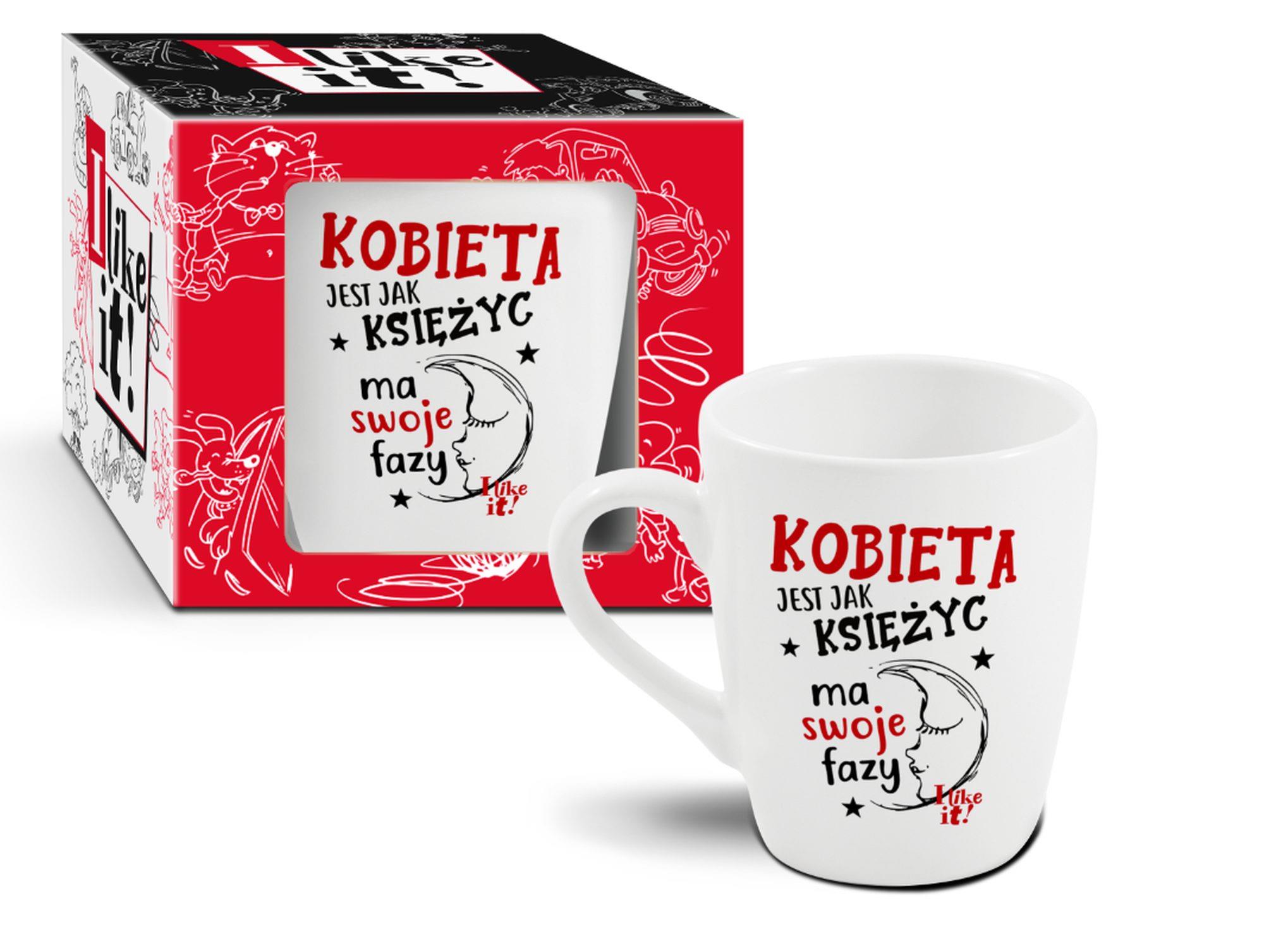Kubek baryłka 300 ml – „Kobieta jest jak księżyc” — zdjęcie 1