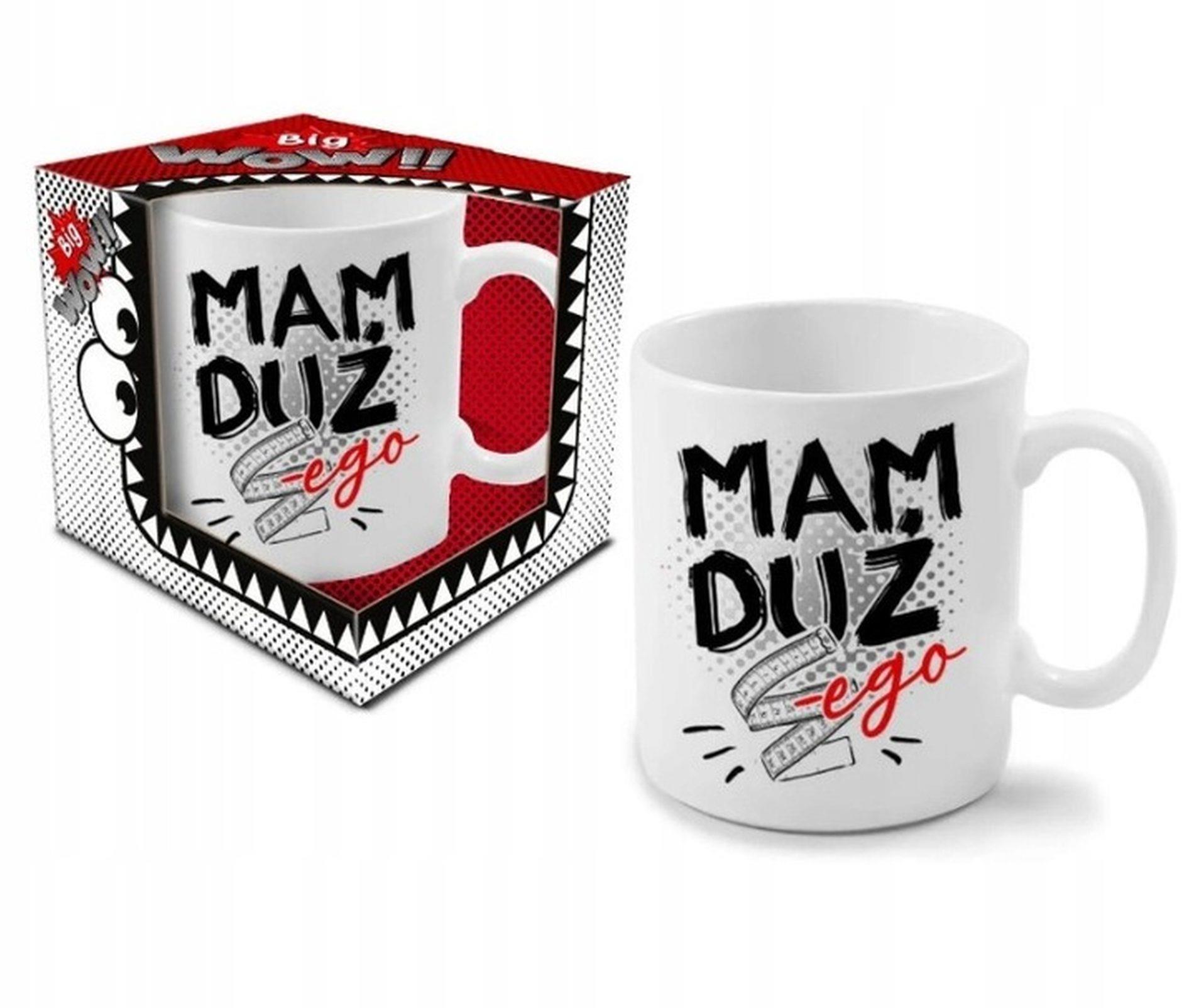 Kubek Big Boss – porcelana 800 ml, nadruk „Mam duż… ego” — zdjęcie 1