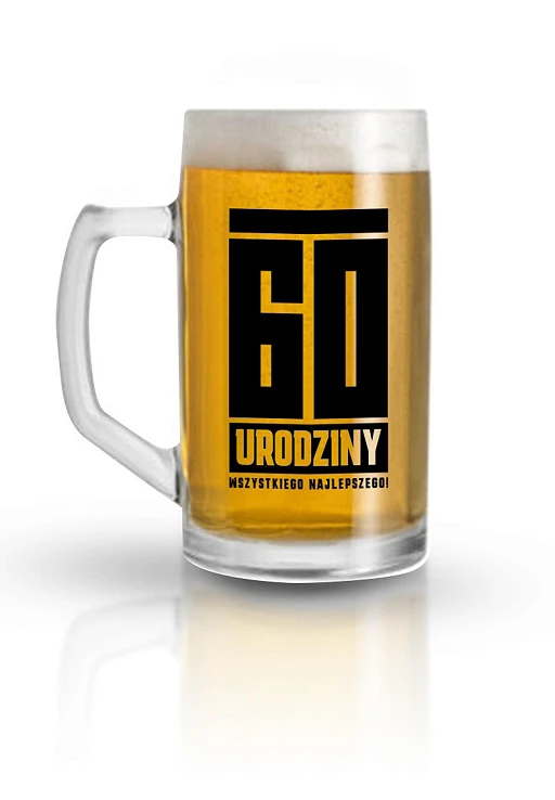 Kufel 500 ml – 60 urodziny, szklany