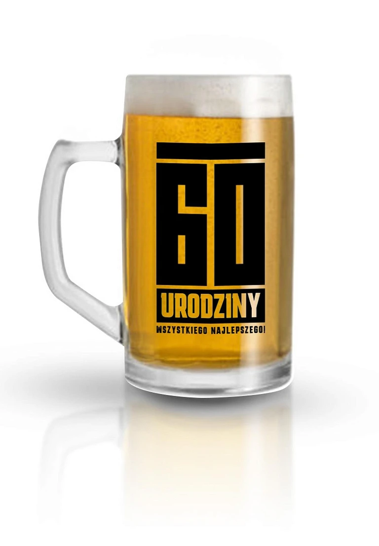 Kufel 500 ml – 60 urodziny, szklany