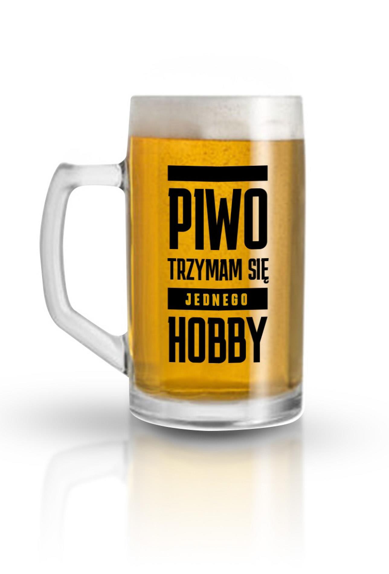 Kufel 500 ml „Piwo – Trzymam się jednego hobby” — zdjęcie 1