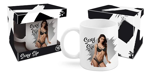 Kubek Sexy Sip 300 ml – ceramika, losowy wzór — zdjęcie 2
