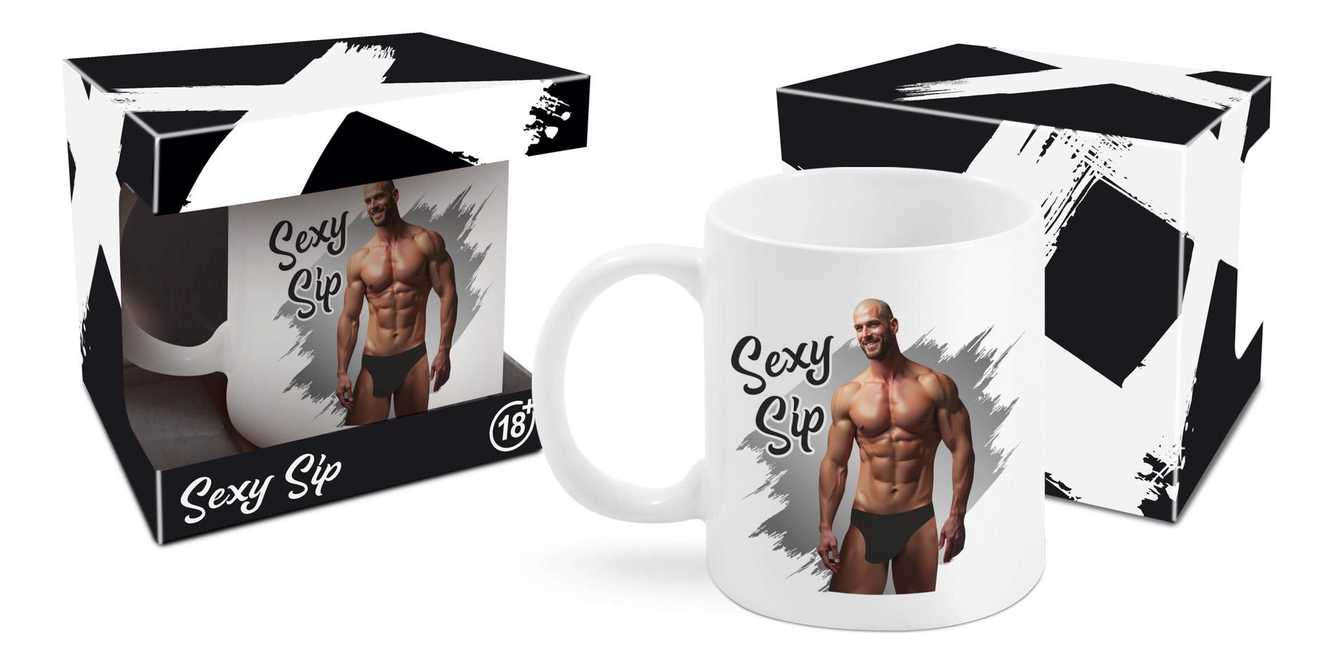 Kubek Sexy Sip Men 300 ml – ceramiczny, losowy wzór — zdjęcie 2
