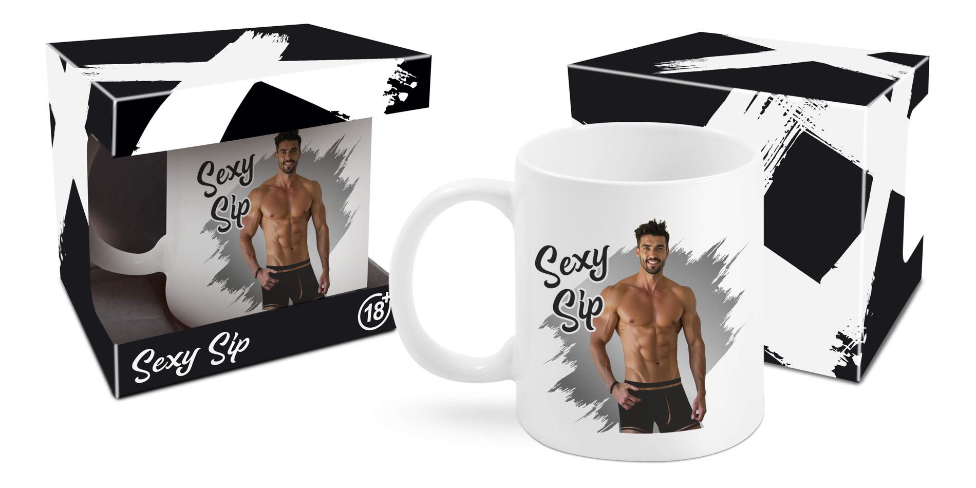 Kubek Sexy Sip Men 300 ml – ceramiczny, losowy wzór — zdjęcie 3
