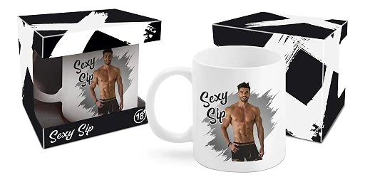 Kubek Sexy Sip Men 300 ml – ceramiczny, losowy wzór — zdjęcie 3