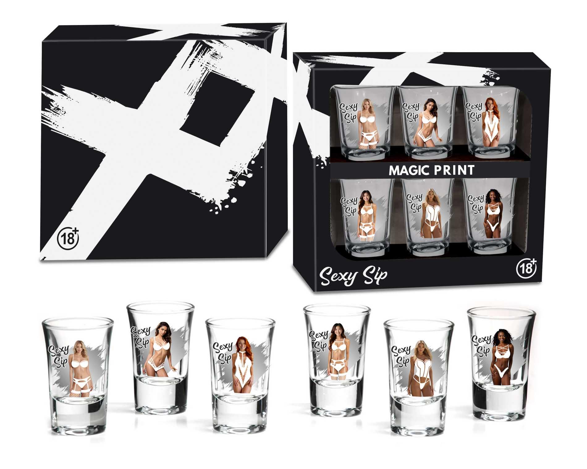 Zestaw 6 kieliszków Sexy Sip 35 ml – motyw kobiecy — zdjęcie 1
