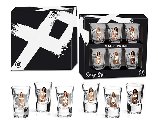 Zestaw 6 kieliszków Sexy Sip 35 ml – motyw kobiecy