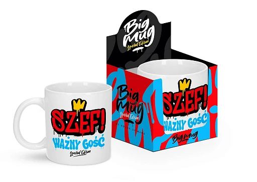 Kubek Big Mug 800 ml – napis „Szef! Ważny gość”