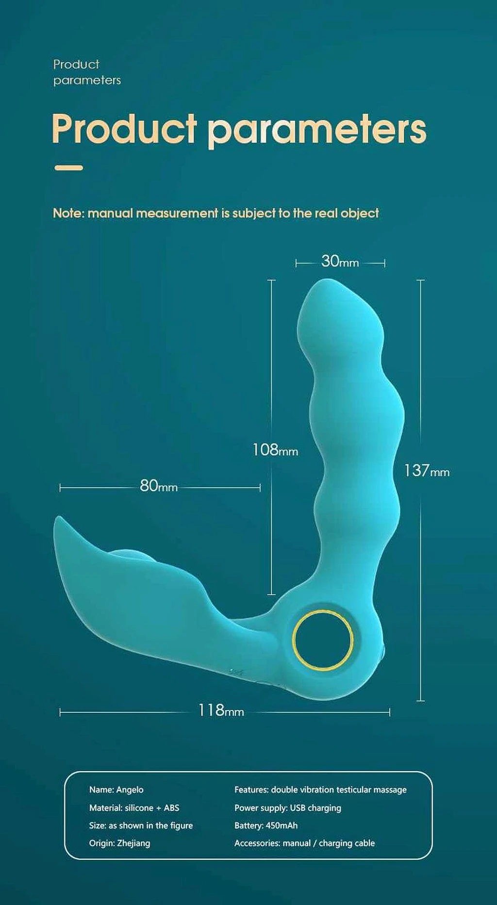 Masażer prostaty Angelo - silikon, USB — zdjęcie 12