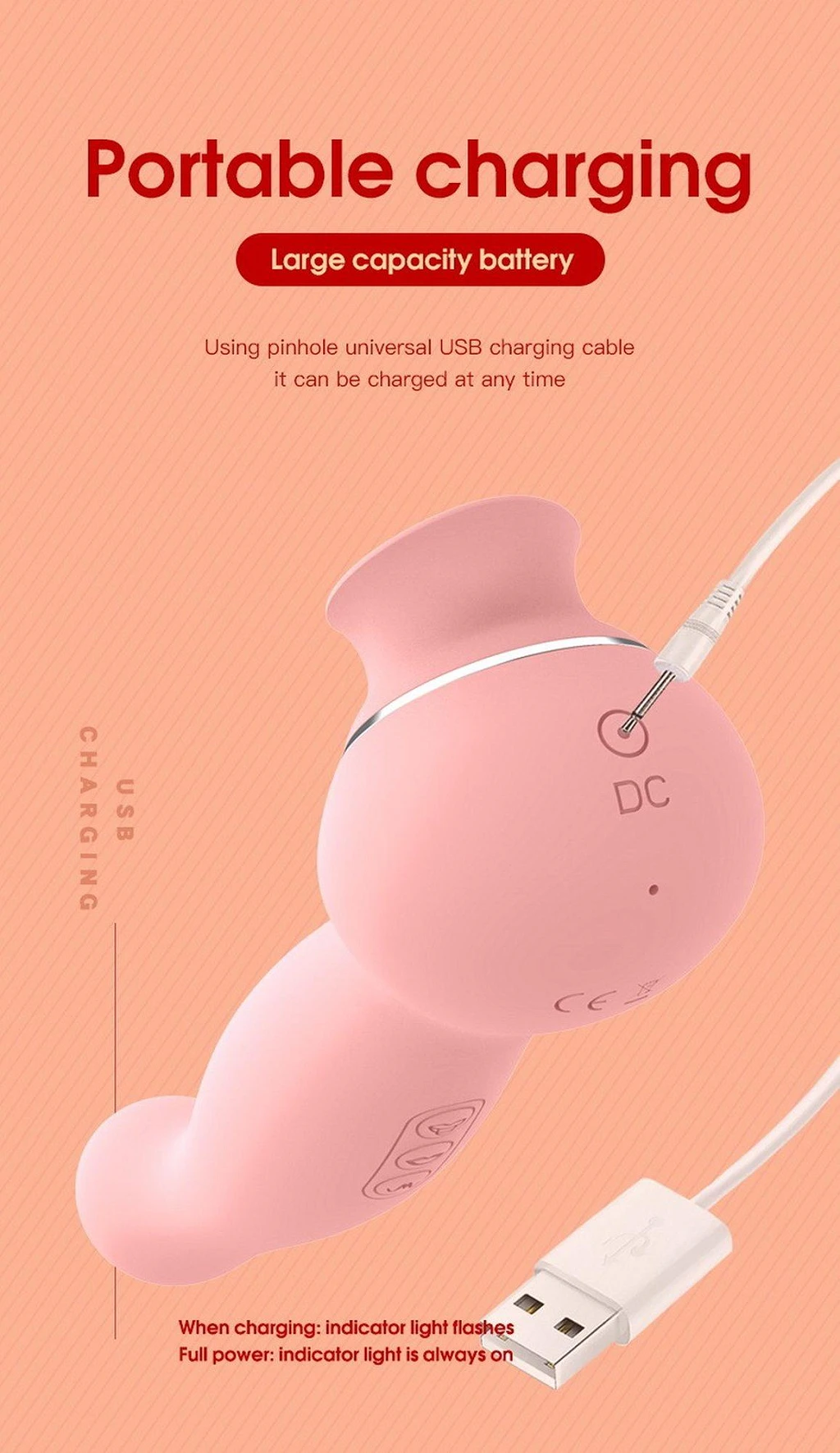 Wibrator łechtaczkowy Lauren USB – 9 trybów, silikon — zdjęcie 23