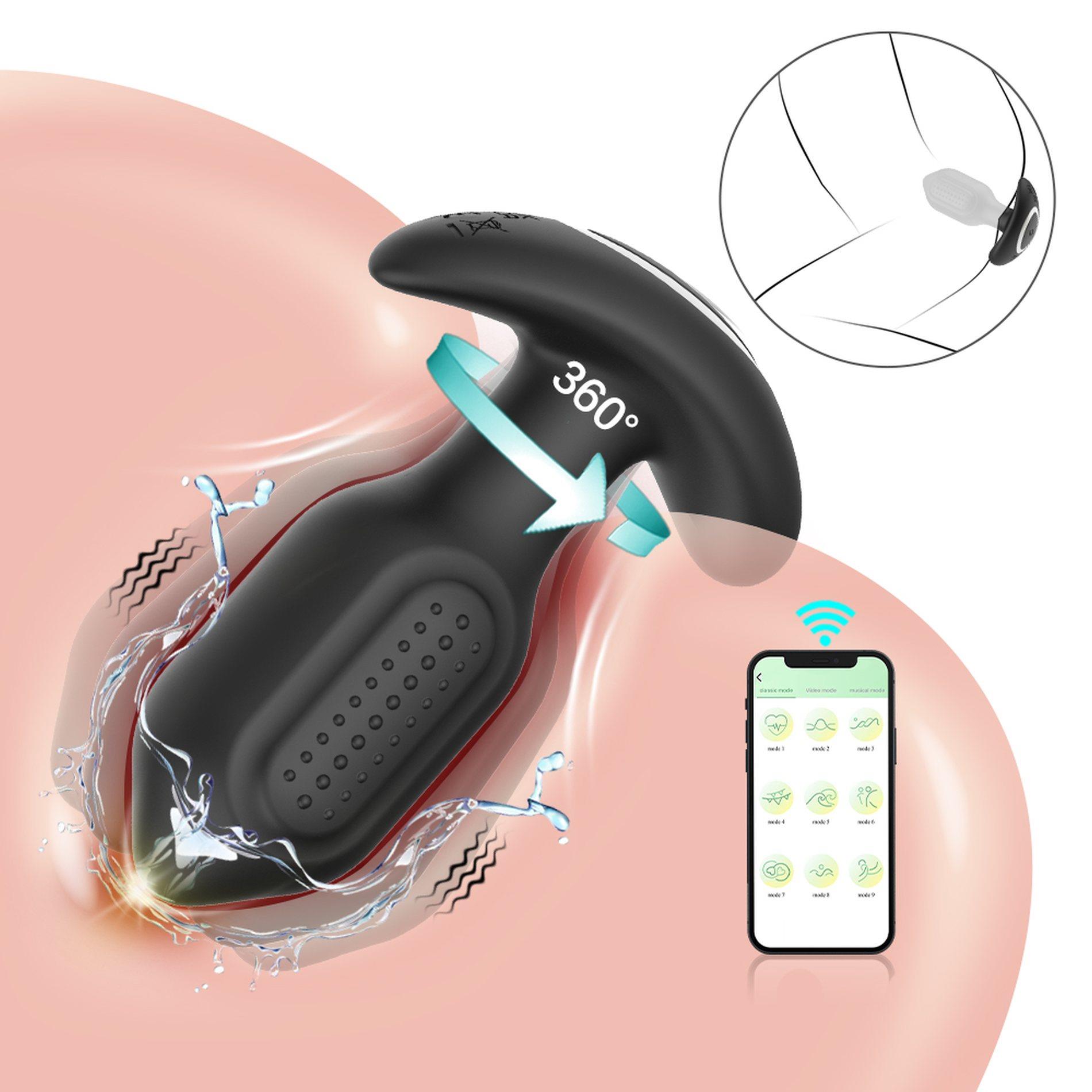 Wibrujący korek analny Bliss APP – rotacja 360°, sterowanie z telefonu — zdjęcie 7