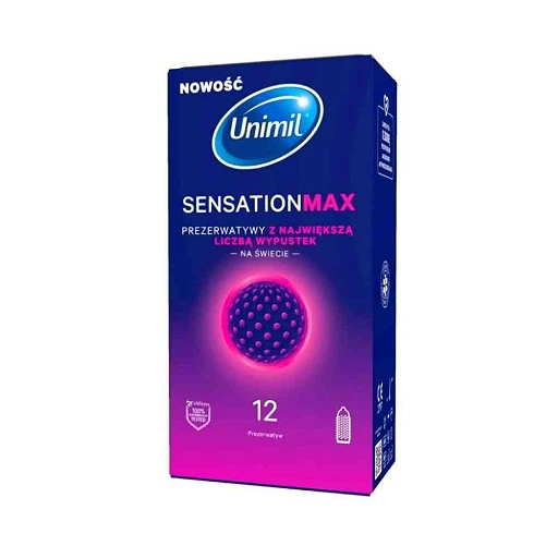 Prezerwatywy Sensation Max - prążkowane z wypustkami