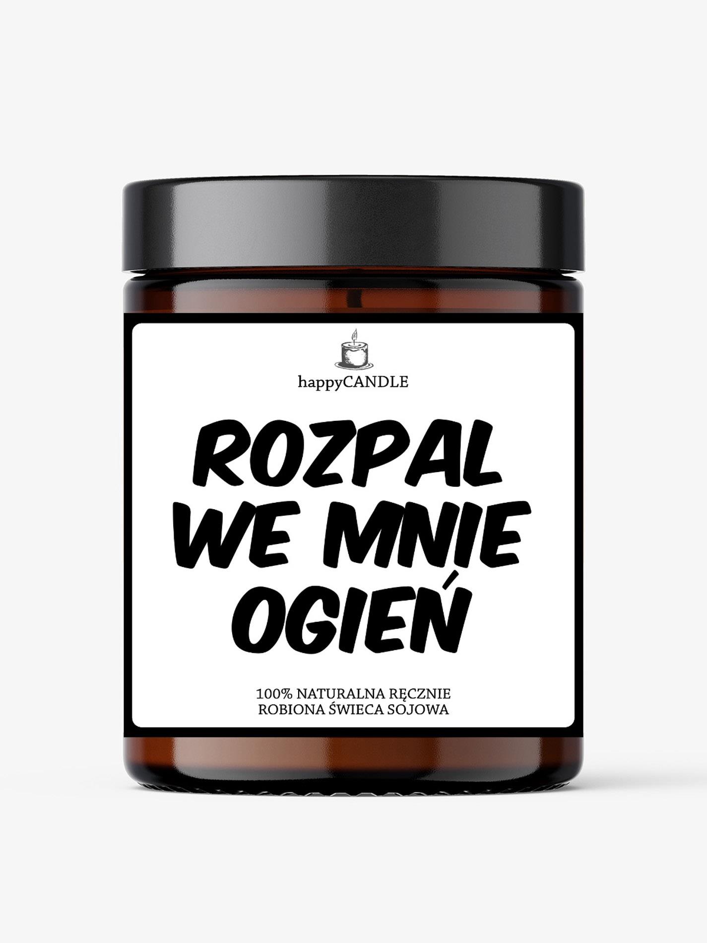 Świeca sojowa Rozpal we mnie ogień – ręcznie robiona — zdjęcie 1