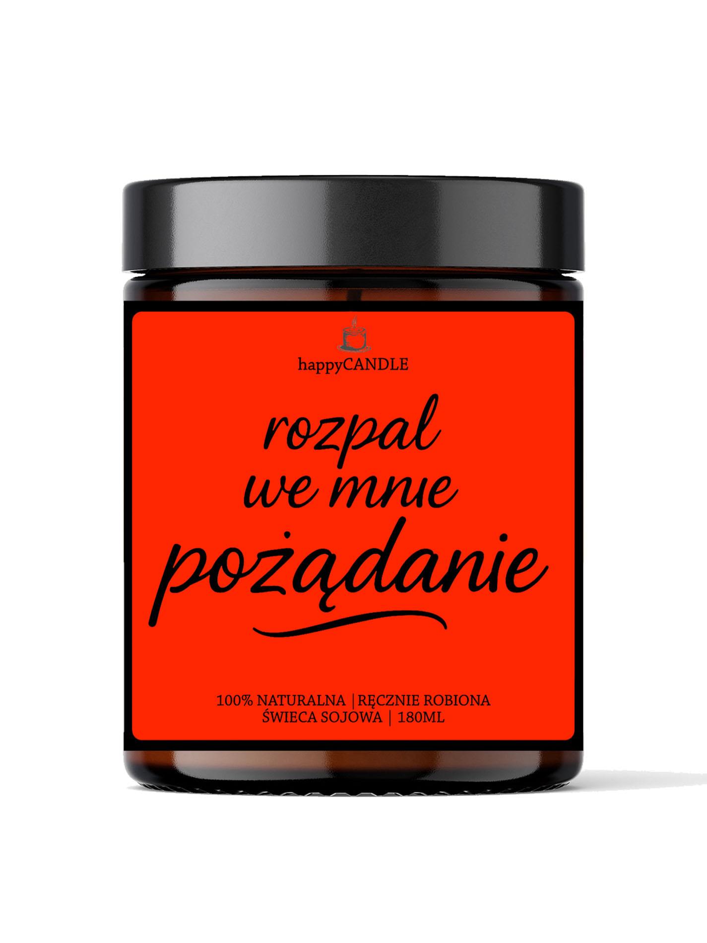 Świeca sojowa Rozpal we mnie pożądanie – ręcznie robiona — zdjęcie 1