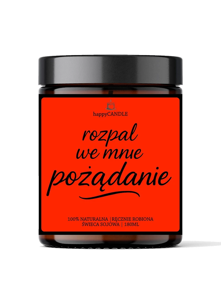 Świeca sojowa Rozpal we mnie pożądanie – ręcznie robiona
