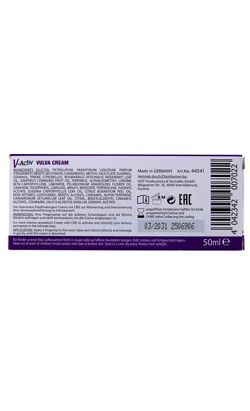 Krem stymulujący V-Activ Vulva - CBD, rozgrzewający, 50 ml — zdjęcie 4