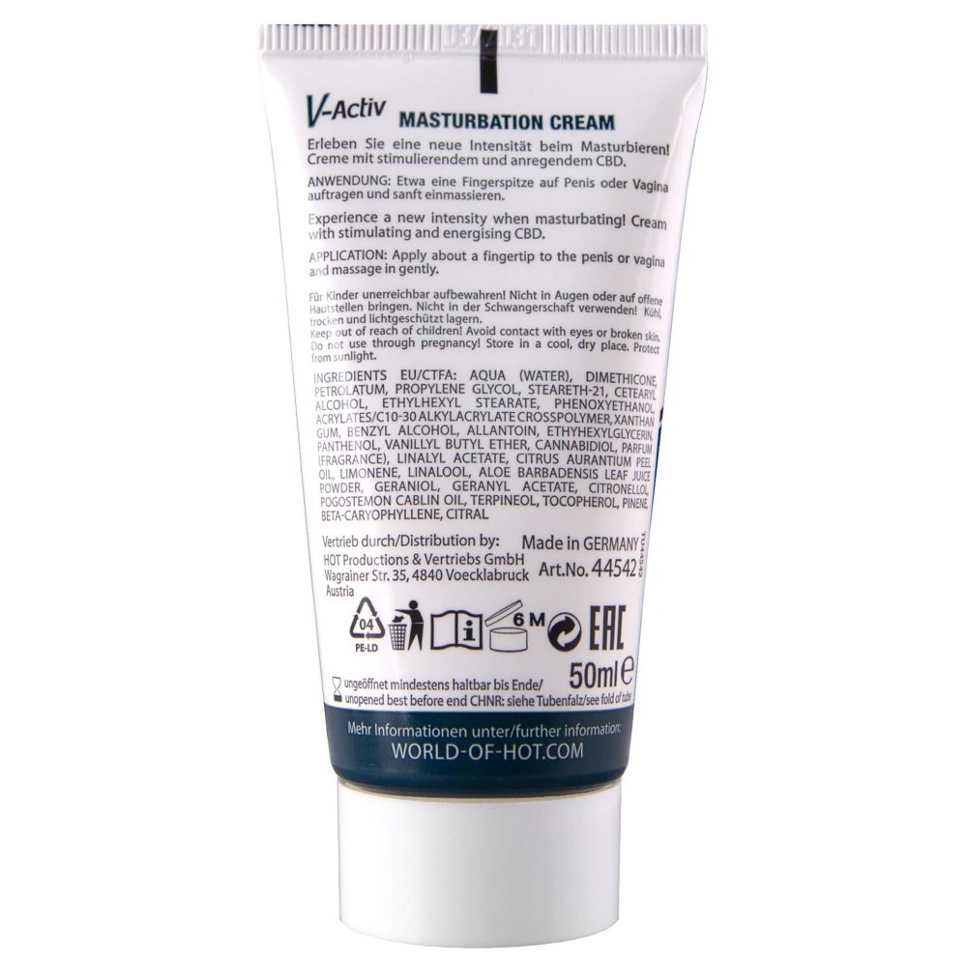 Krem do masturbacji V-Activ – CBD, rozgrzewający, 50 ml — zdjęcie 3