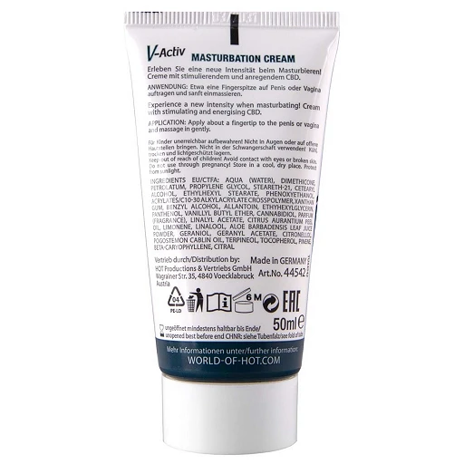 Krem do masturbacji V-Activ – CBD, rozgrzewający, 50 ml — zdjęcie 3