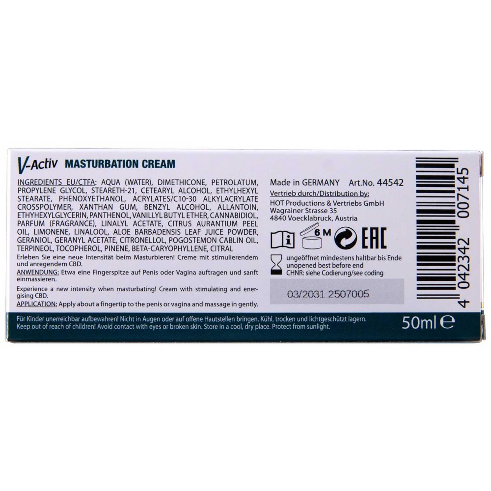 Krem do masturbacji V-Activ – CBD, rozgrzewający, 50 ml — zdjęcie 7