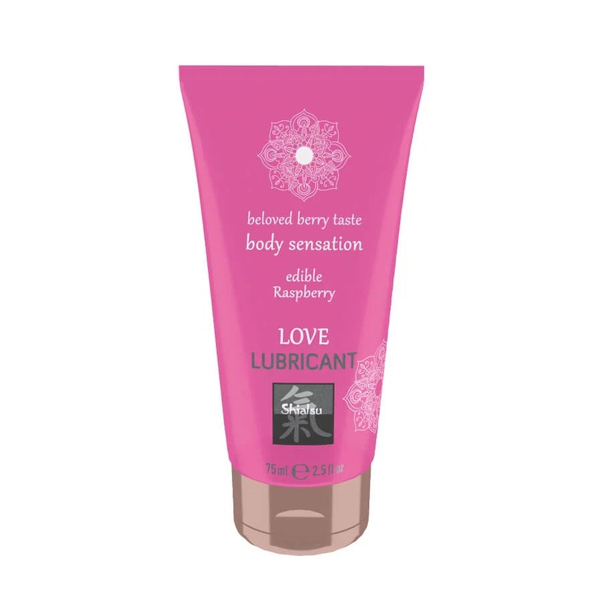 Żel nawilżający Shiatsu Love Lubricant – malinowy, jadalny, 75 ml — zdjęcie 1