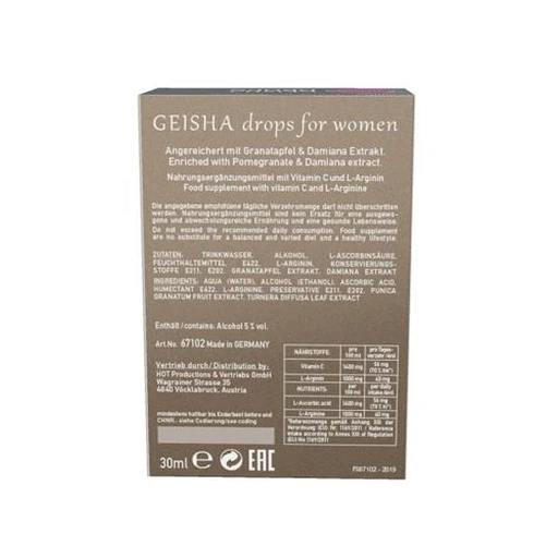 Afrodyzjak w kroplach dla kobiet GEISHA - granat i damiana, 30 ml — zdjęcie 3