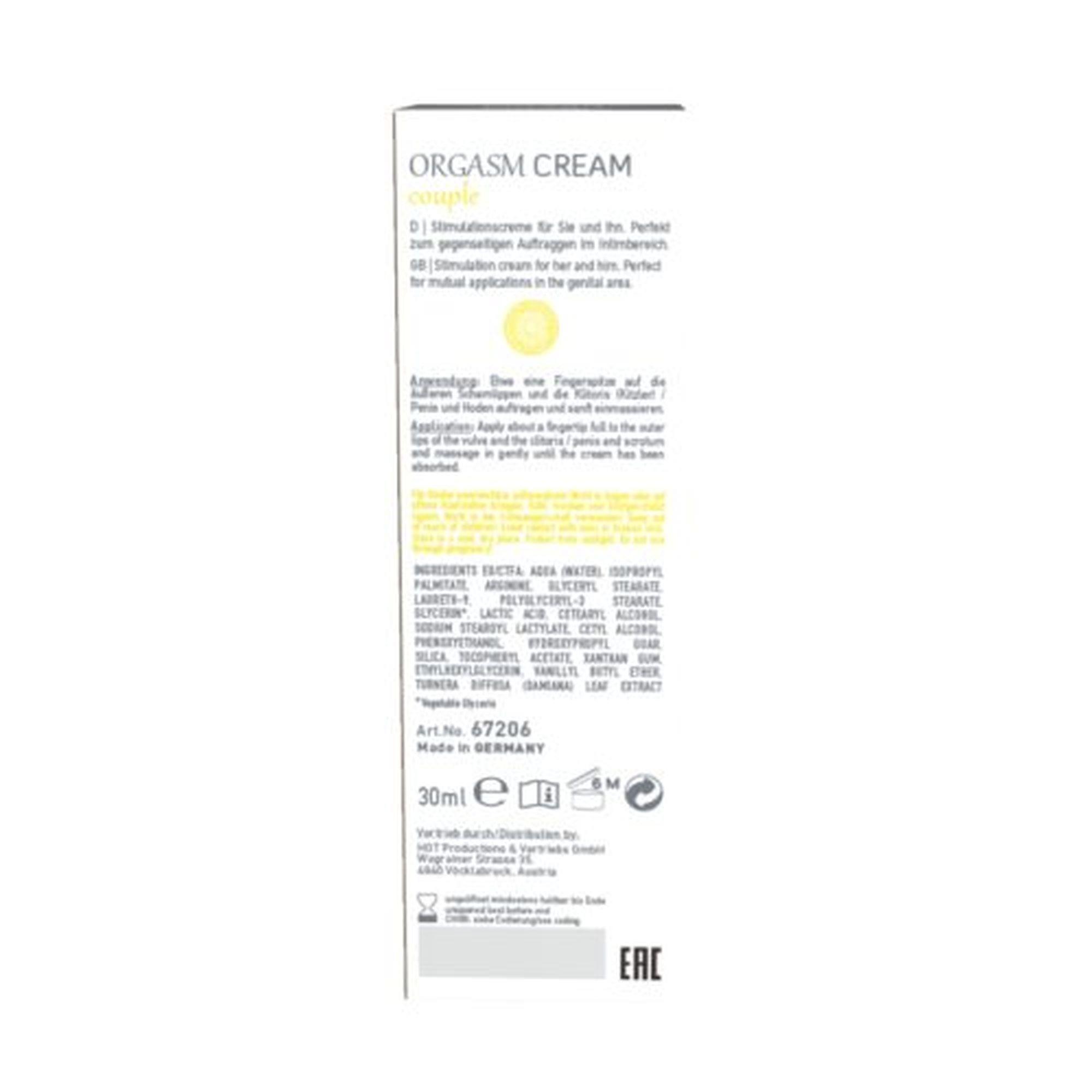 Krem stymulujący Orgasm Cream Couple - rozgrzewający, 30 ml — zdjęcie 4