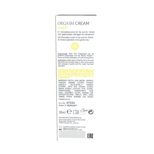 Krem stymulujący Orgasm Cream Couple - rozgrzewający, 30 ml — zdjęcie 4