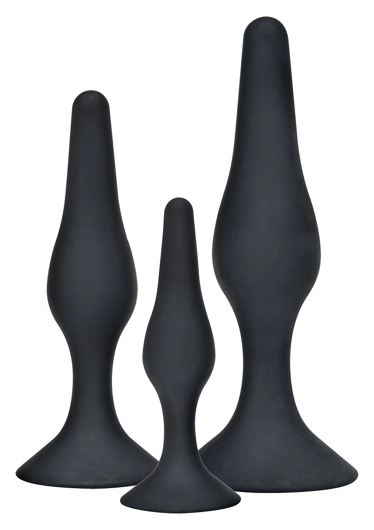 Zestaw korków analnych Curvy – 3 rozmiary, czarne
