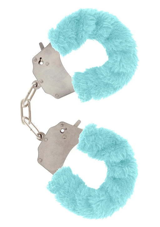 Kajdanki z futerkiem Furry Fun Cuffs – turkusowy