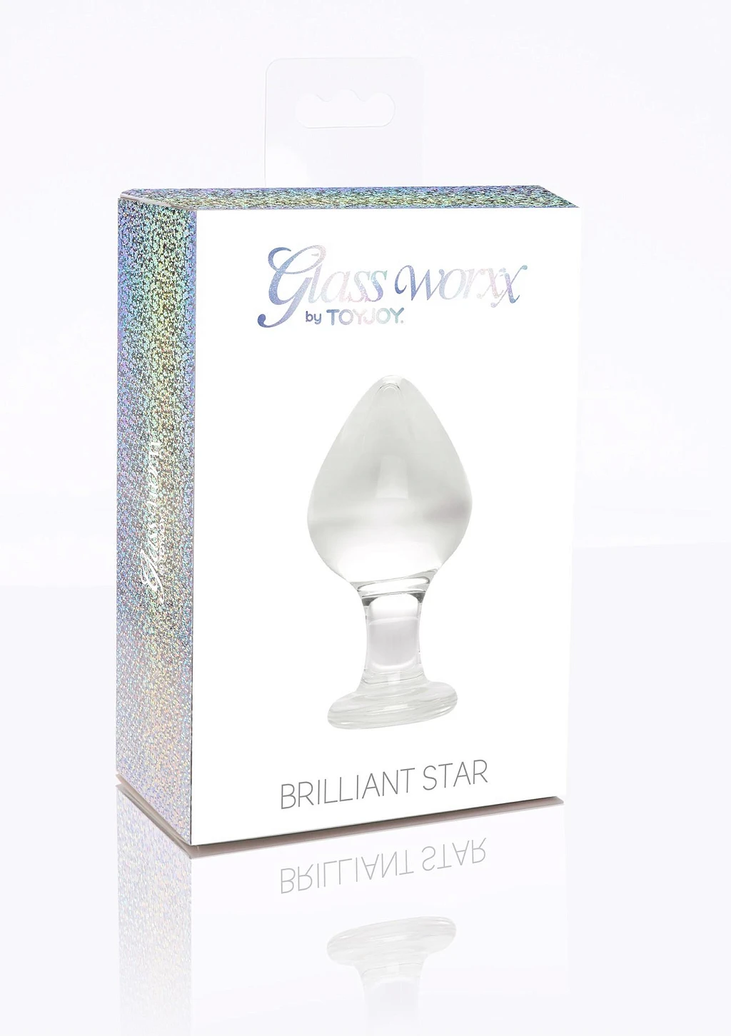 Korek analny szklany Brilliant Star – M, przezroczysty, gładki — zdjęcie 8